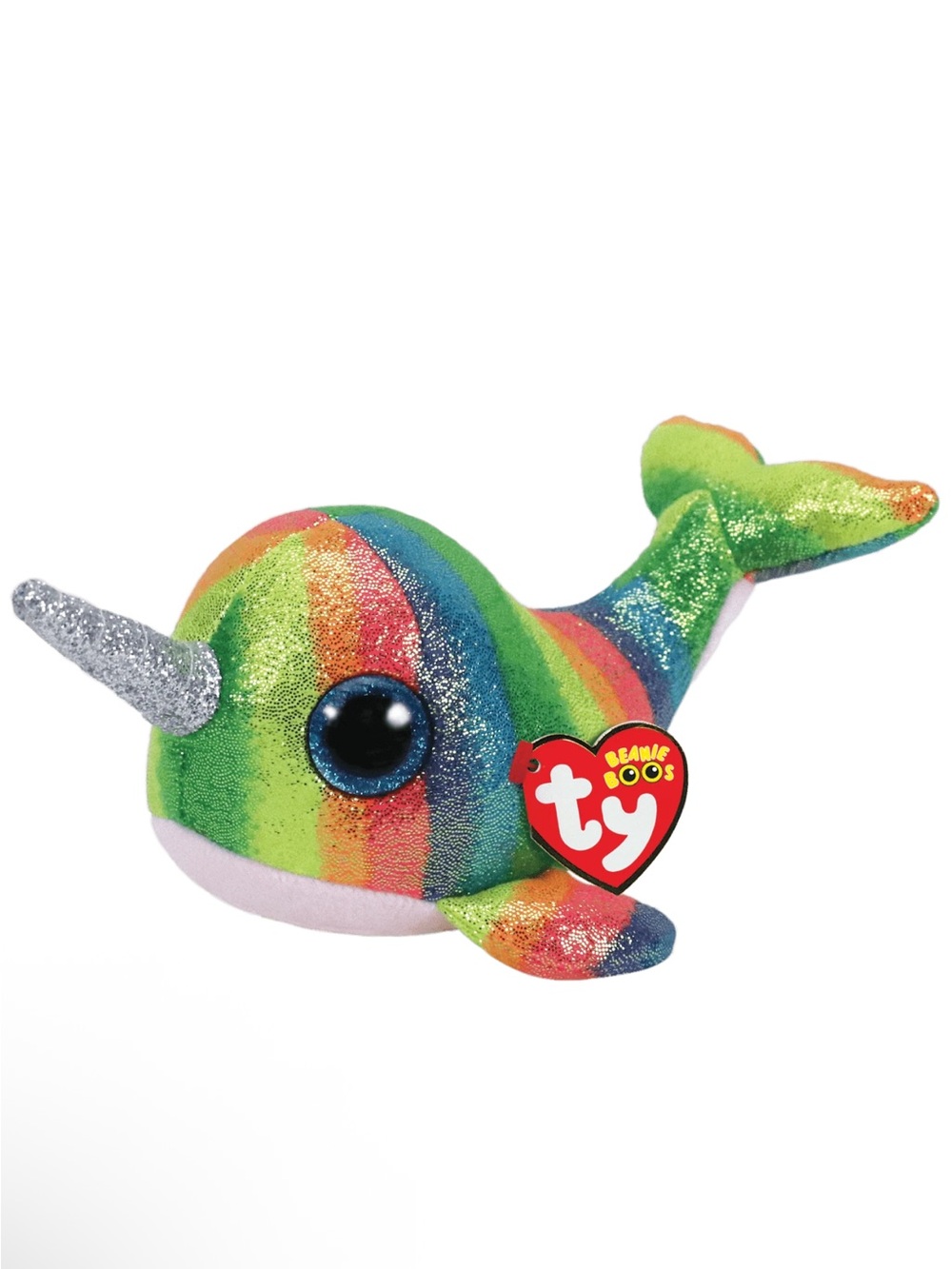 TY Beanie Boos Nori Narwhal Rainbow Plush Glitter Stuffed Animal Sparkle Toy Dol